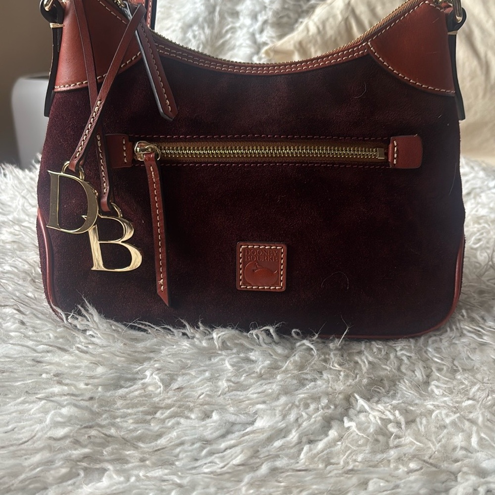 Dooney & Bourke Small Suede Hobo Bag, Wine